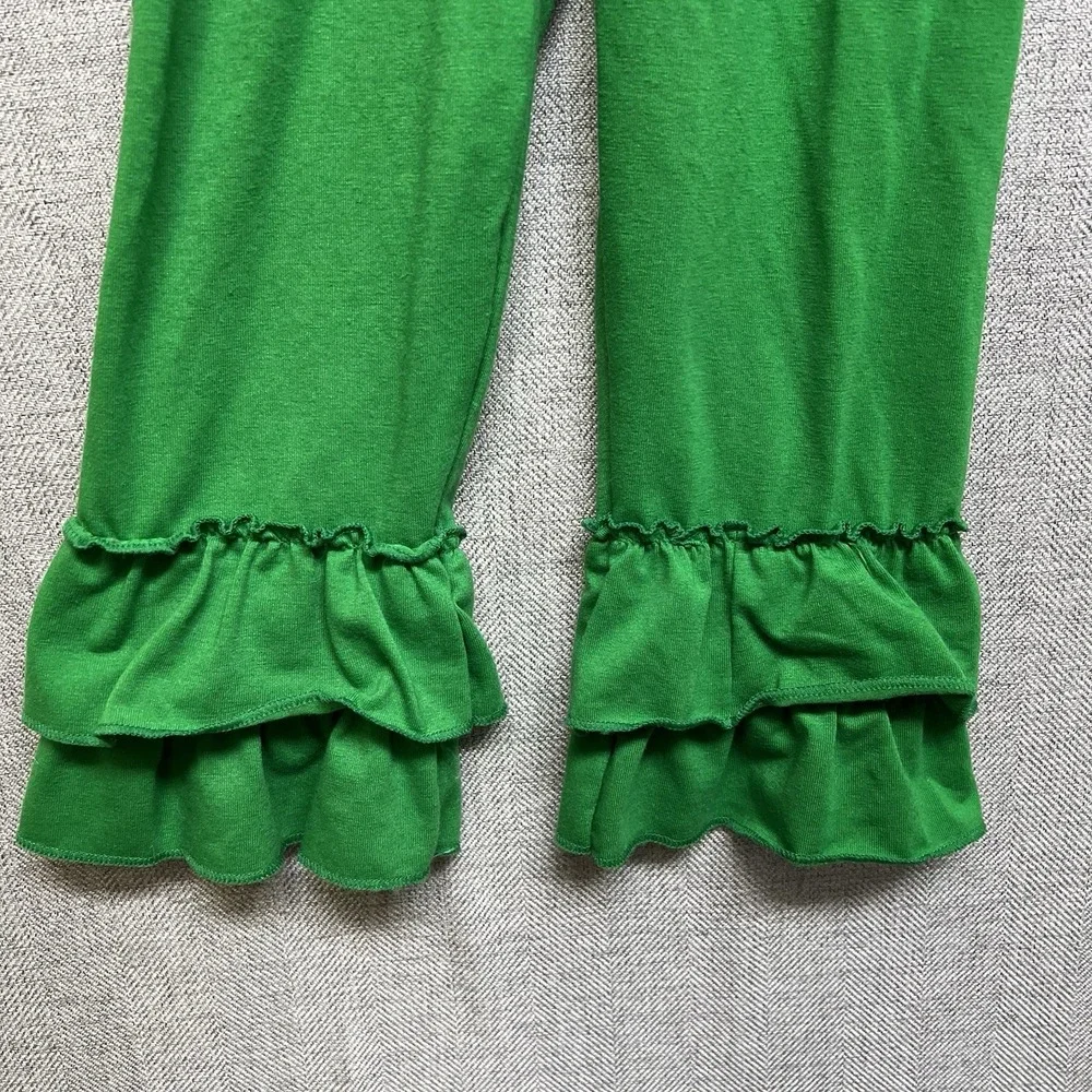 Little Girl's‎ Gingerbread Man Green Bow Tunic Ruffled Legging Set 2T